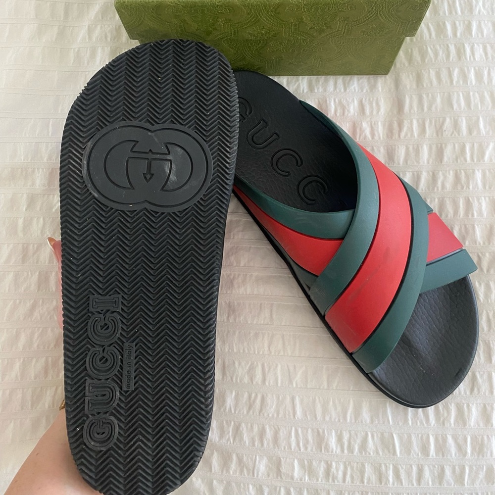 Gucci Red and Green Men's Sandals - Picture 12 of 16